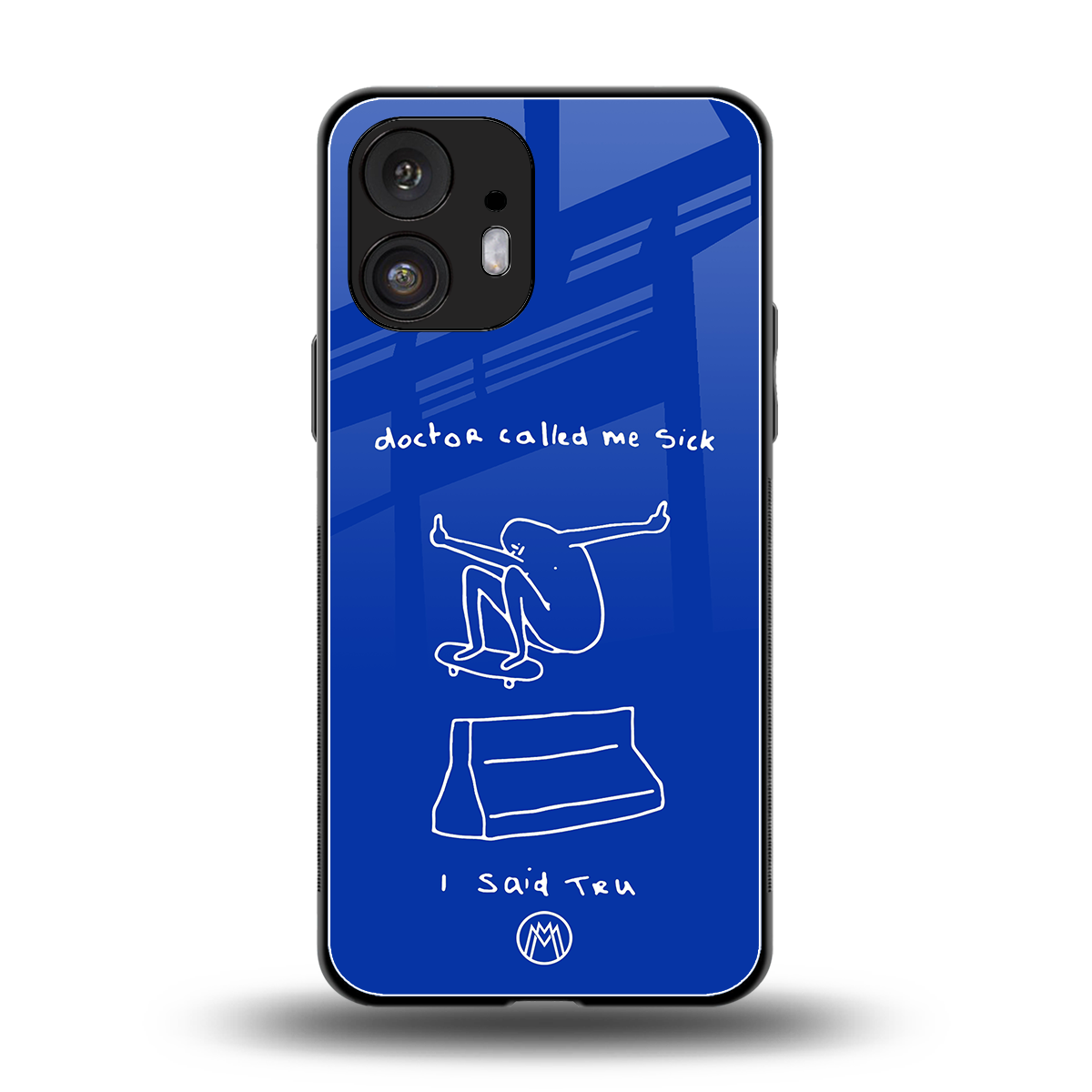 sick skateboarder blue doodle back phone cover | glass case for nothing phone 2