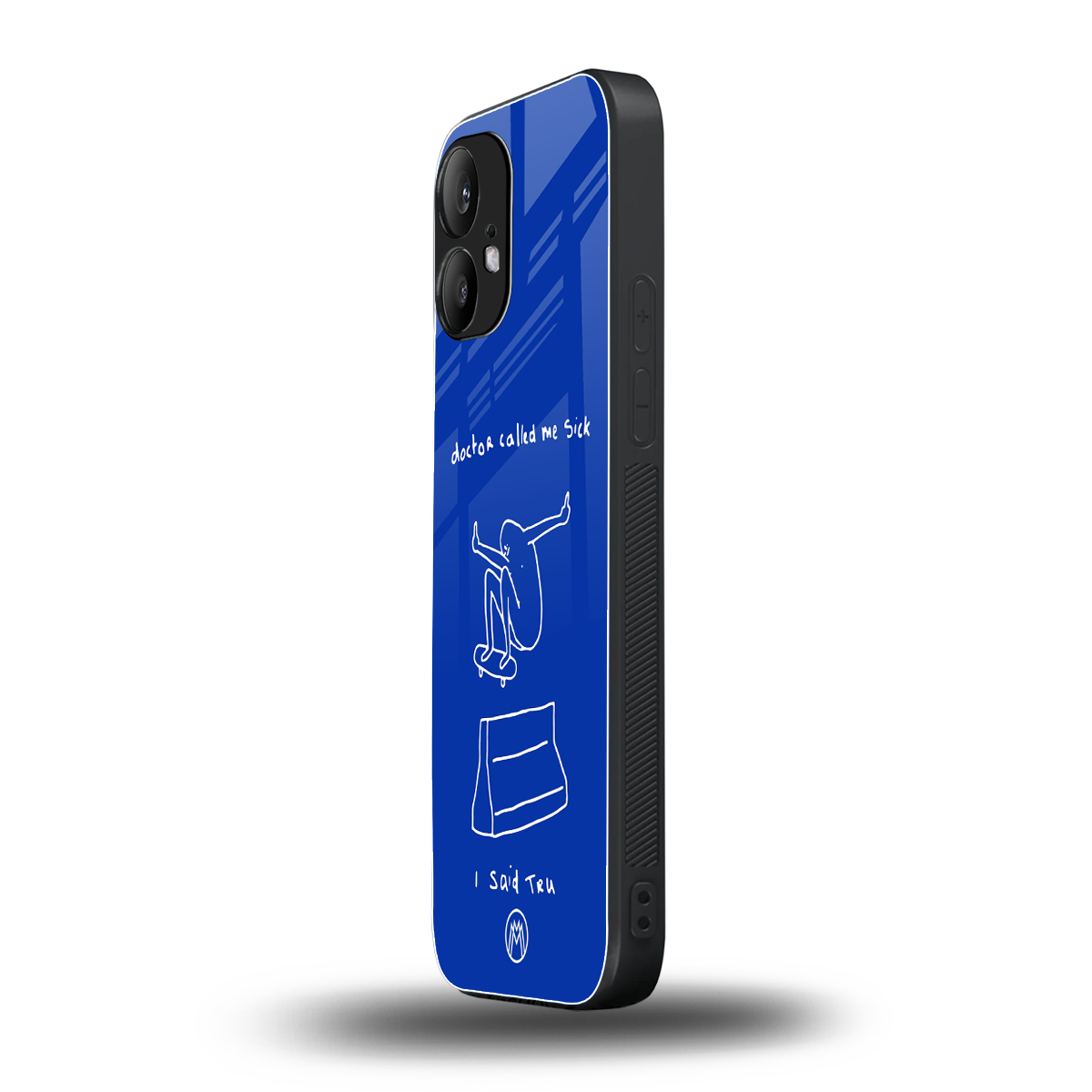 sick skateboarder blue doodle back phone cover | glass case for nothing phone 2