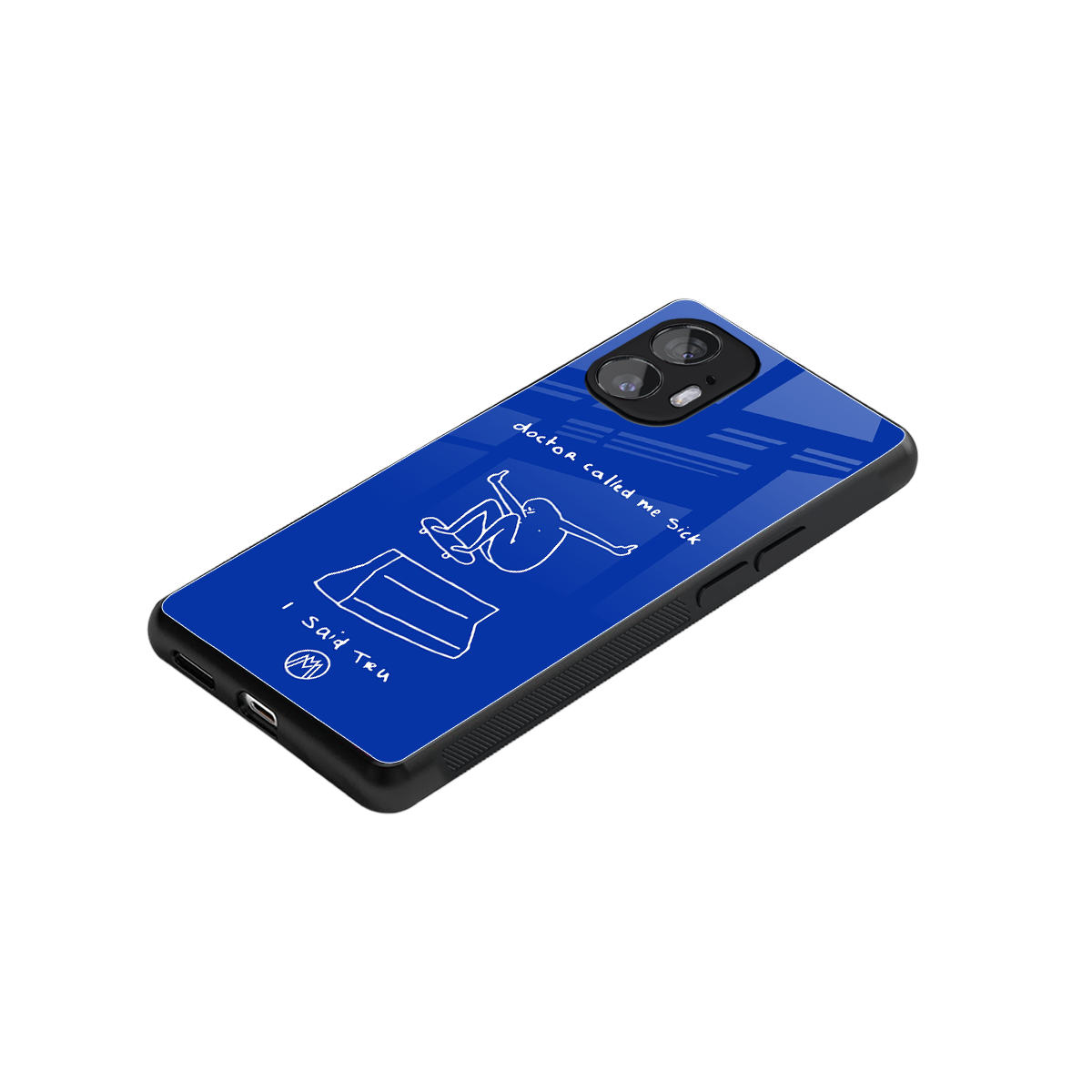 sick skateboarder blue doodle back phone cover | glass case for nothing phone 2