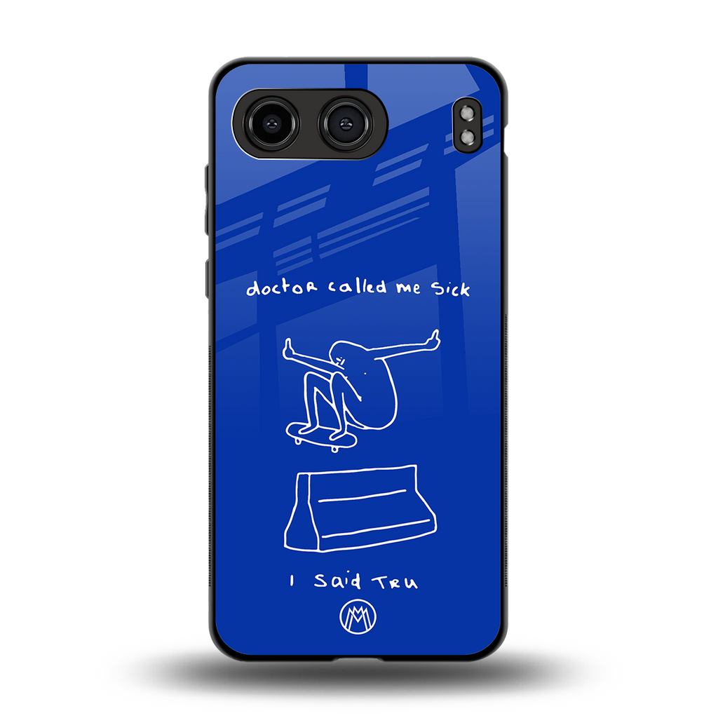 sick skateboarder blue doodle back phone cover | glass case for oneplus nord 4
