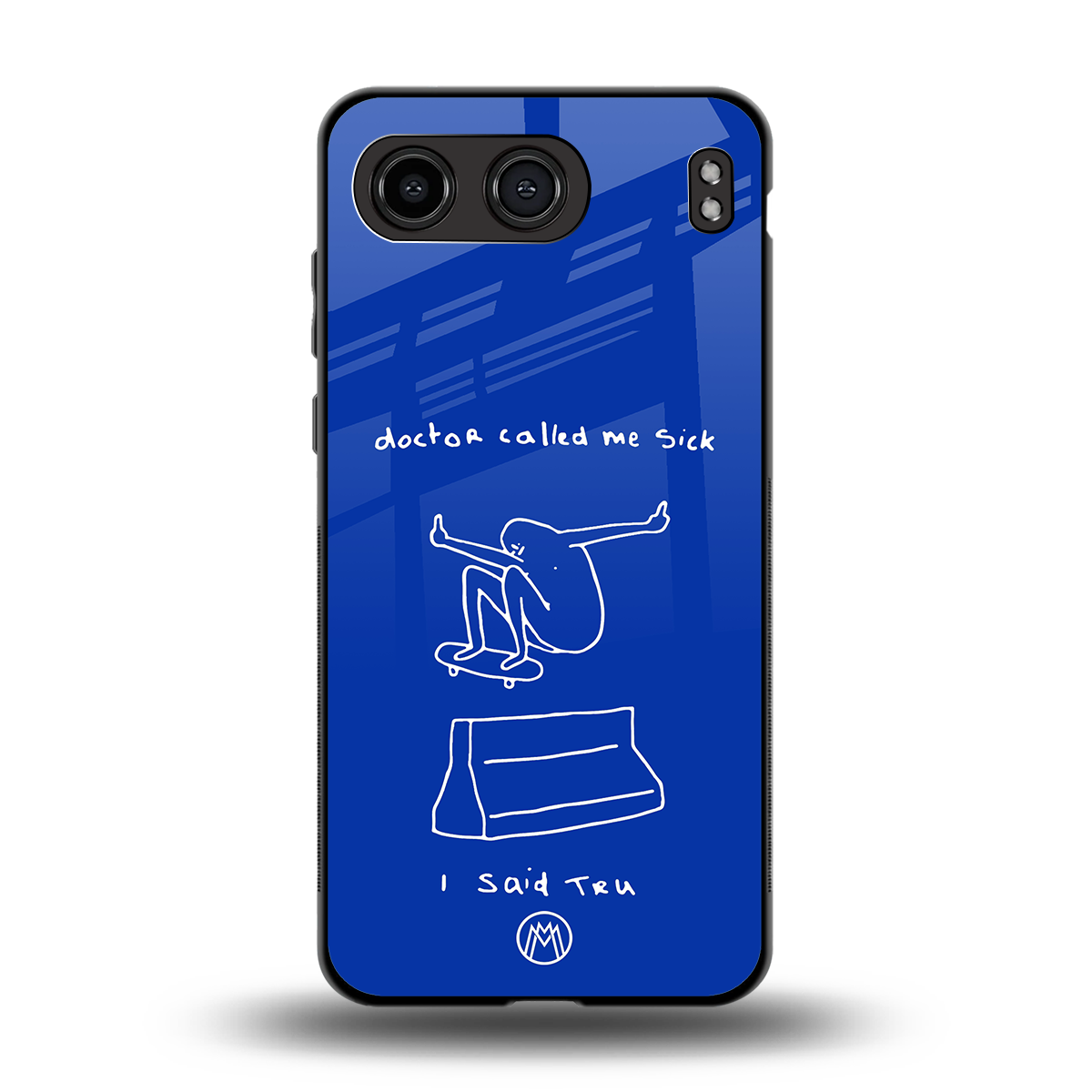 sick skateboarder blue doodle back phone cover | glass case for oneplus nord 4