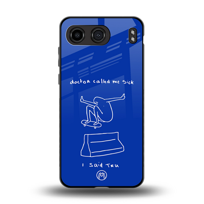 sick skateboarder blue doodle back phone cover | glass case for oneplus nord 4
