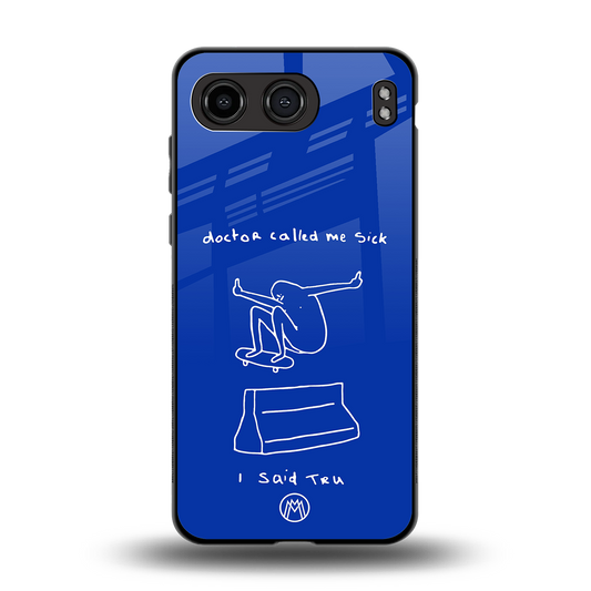 sick skateboarder blue doodle back phone cover | glass case for oneplus nord 4