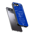 sick skateboarder blue doodle back phone cover | glass case for oneplus nord 4