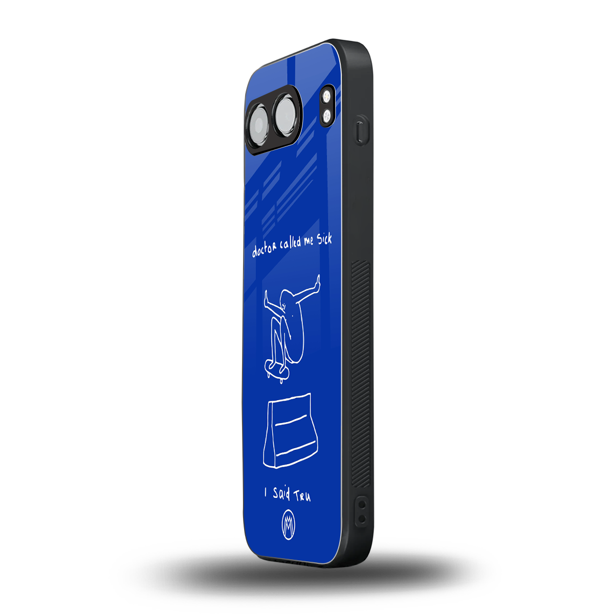sick skateboarder blue doodle back phone cover | glass case for oneplus nord 4