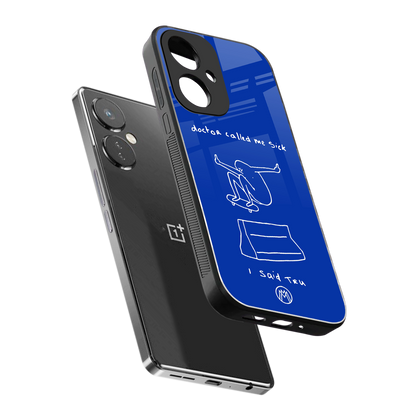 sick skateboarder blue doodle back phone cover | glass case for oneplus nord ce 3
