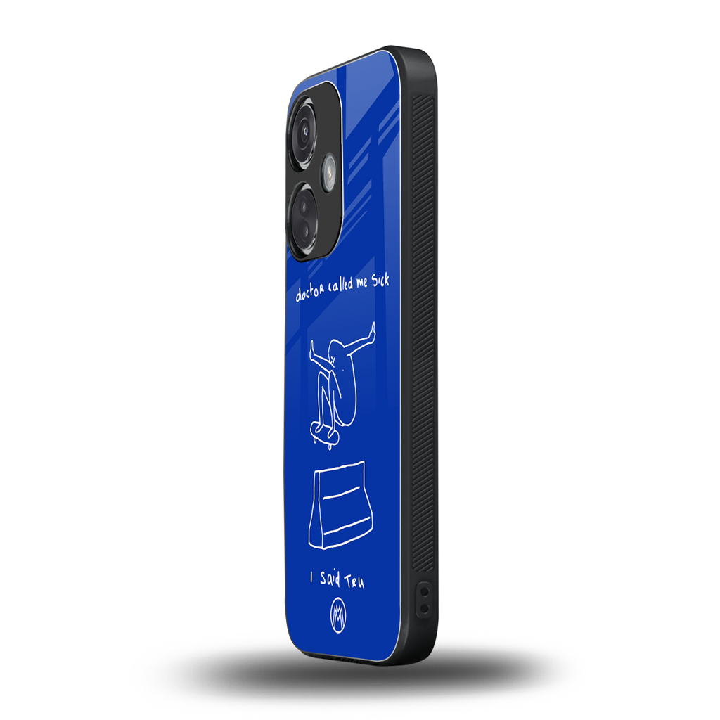 sick skateboarder blue doodle back phone cover | glass case for oneplus nord ce 3