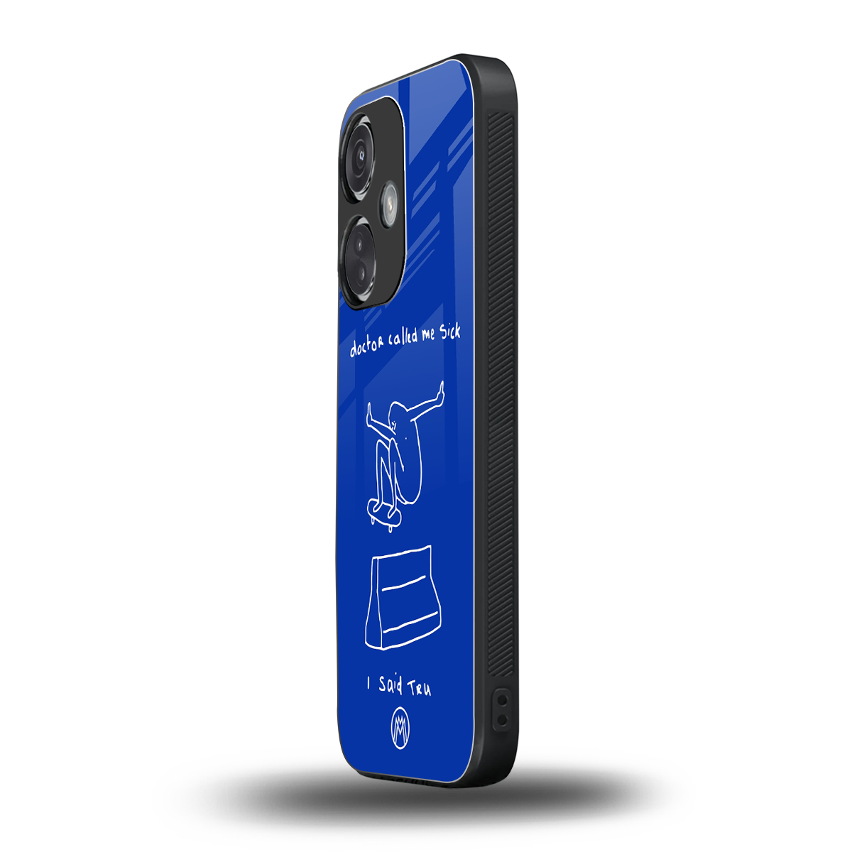 sick skateboarder blue doodle back phone cover | glass case for oneplus nord ce 3
