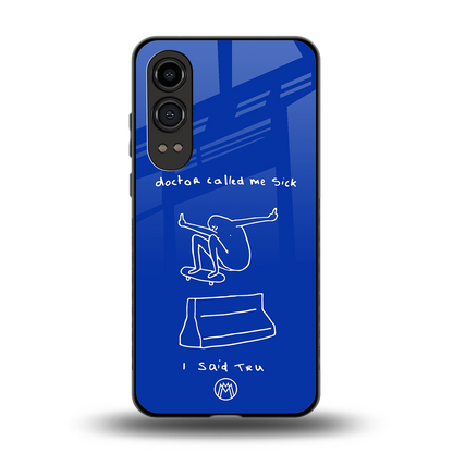 sick skateboarder blue doodle back phone cover | glass case for oneplus nord ce 4 lite