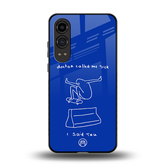 sick skateboarder blue doodle back phone cover | glass case for oneplus nord ce 4 lite