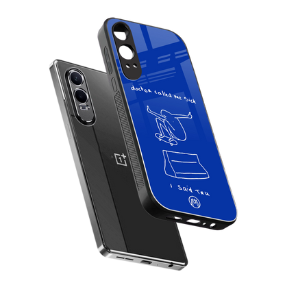 sick skateboarder blue doodle back phone cover | glass case for oneplus nord ce 4 lite