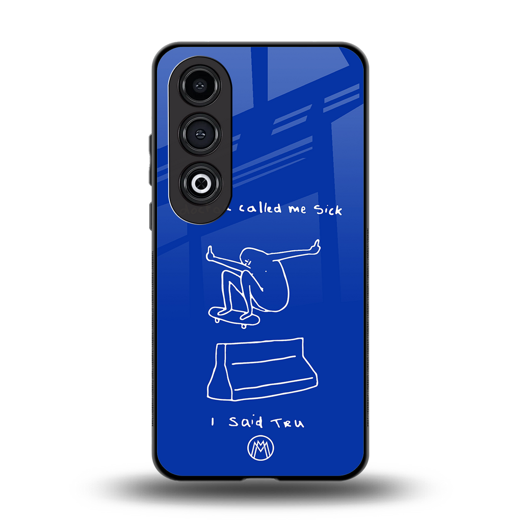 sick skateboarder blue doodle back phone cover | glass case for oneplus nord ce 4