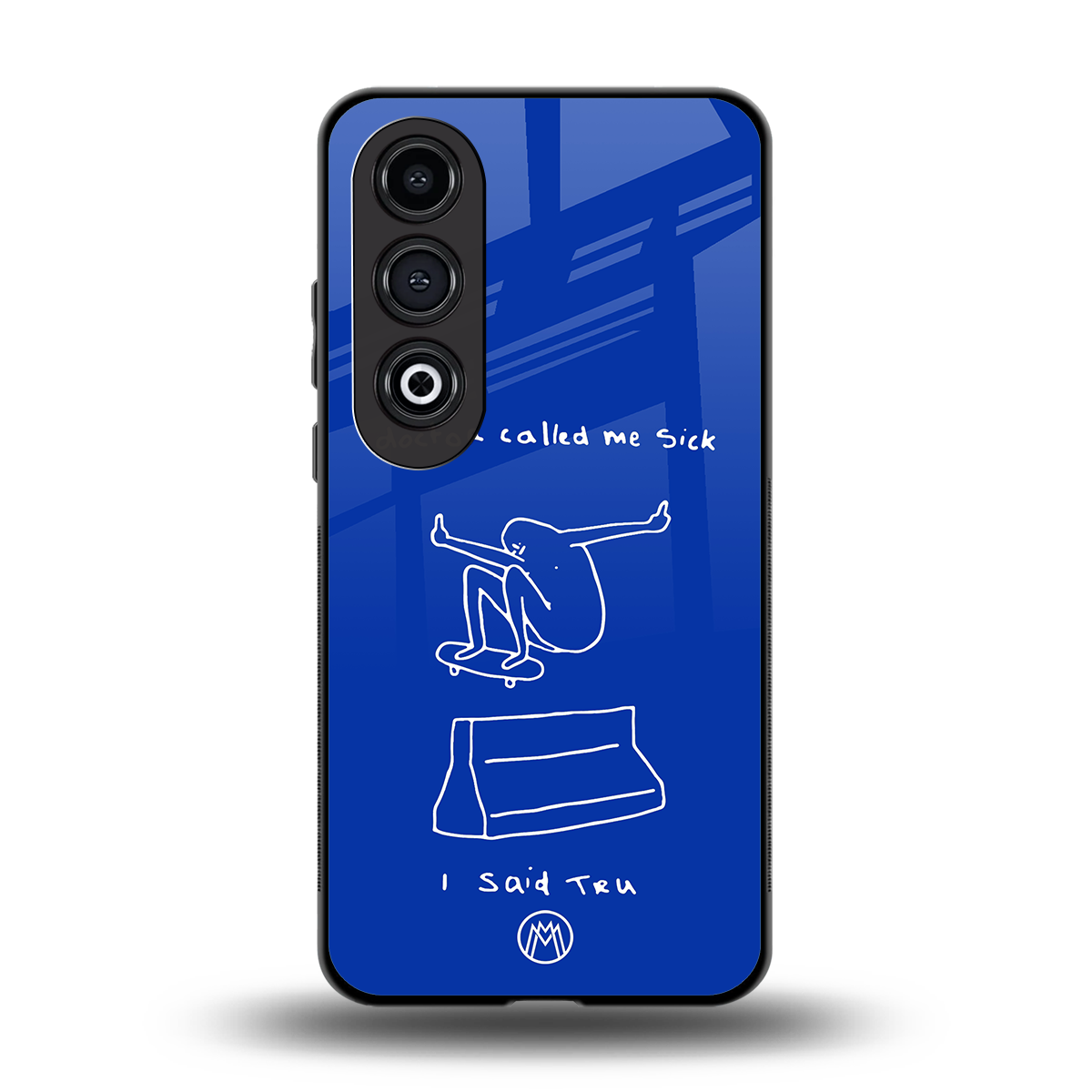 sick skateboarder blue doodle back phone cover | glass case for oneplus nord ce 4