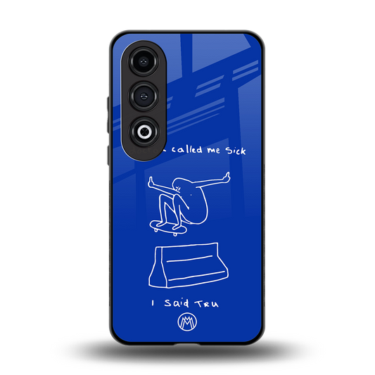 sick skateboarder blue doodle back phone cover | glass case for oneplus nord ce 4