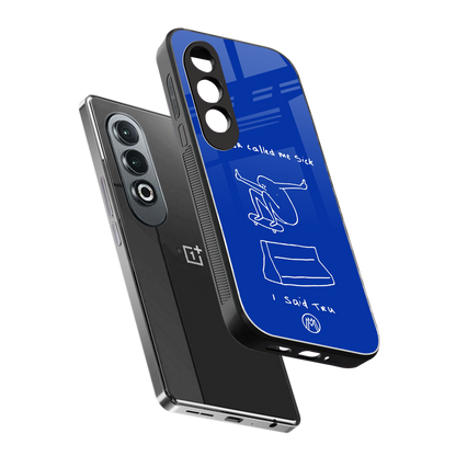 sick skateboarder blue doodle back phone cover | glass case for oneplus nord ce 4
