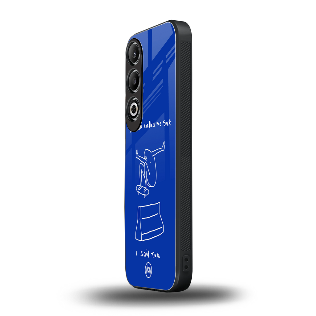 sick skateboarder blue doodle back phone cover | glass case for oneplus nord ce 4