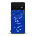 sick skateboarder blue doodle back phone cover | glass case for google pixel 6 pro