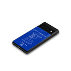 sick skateboarder blue doodle back phone cover | glass case for google pixel 6 pro
