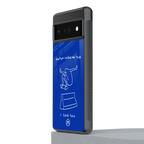 sick skateboarder blue doodle back phone cover | glass case for google pixel 6 pro