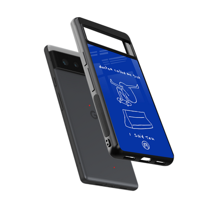 sick skateboarder blue doodle back phone cover | glass case for Google Pixel 6A