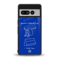 sick skateboarder blue doodle back phone cover | glass case for google pixel 7 pro