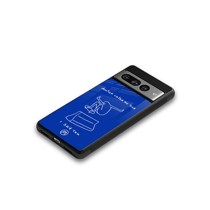 sick skateboarder blue doodle back phone cover | glass case for google pixel 7 pro