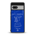 sick skateboarder blue doodle back phone cover | glass case for Google Pixel 7