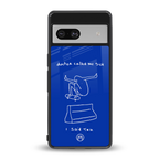 sick skateboarder blue doodle back phone cover | glass case for Google Pixel 7