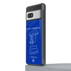 sick skateboarder blue doodle back phone cover | glass case for Google Pixel 7