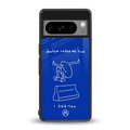 sick skateboarder blue doodle back phone cover | glass case for google pixel 8 pro
