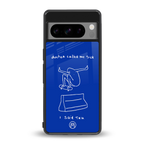 sick skateboarder blue doodle back phone cover | glass case for google pixel 8 pro