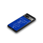 sick skateboarder blue doodle back phone cover | glass case for Google Pixel 8