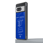 sick skateboarder blue doodle back phone cover | glass case for Google Pixel 8