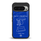 sick skateboarder blue doodle back phone cover | glass case for google pixel 9 pro