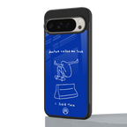 sick skateboarder blue doodle back phone cover | glass case for google pixel 9 pro