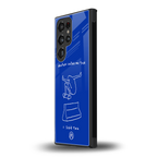 sick skateboarder blue doodle back phone cover | glass case for samsung galaxy s23 ultra