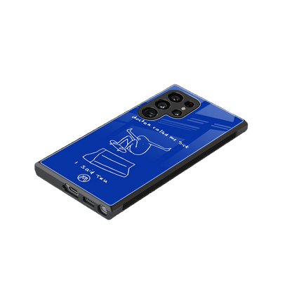 sick skateboarder blue doodle back phone cover | glass case for samsung galaxy s24 ultra