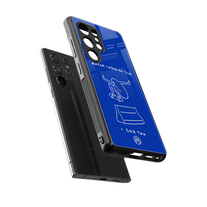 sick skateboarder blue doodle back phone cover | glass case for samsung galaxy s25 ultra