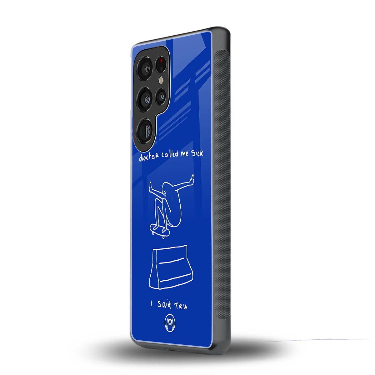 sick skateboarder blue doodle back phone cover | glass case for samsung galaxy s25 ultra