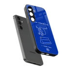 sick skateboarder blue doodle back phone cover | glass case for samsung galaxy s24