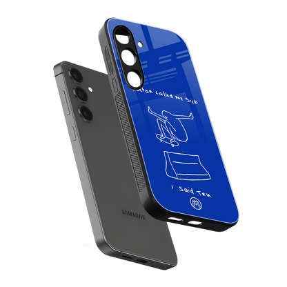 sick skateboarder blue doodle back phone cover | glass case for samsung galaxy s23 plus