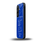 sick skateboarder blue doodle back phone cover | glass case for samsung galaxy s24 fe