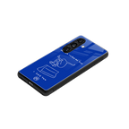 sick skateboarder blue doodle back phone cover | glass case for samsung galaxy s25
