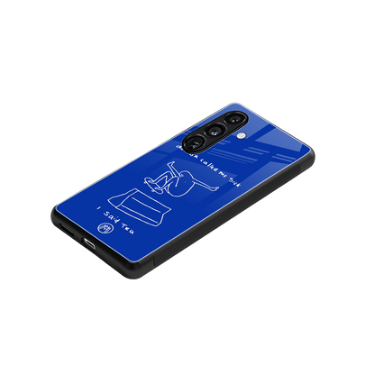 sick skateboarder blue doodle back phone cover | glass case for samsung galaxy s23 plus
