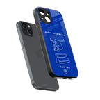 sick skateboarder blue doodle back phone cover | glass case for iphone 15