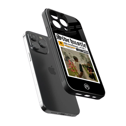 side hustle back phone cover | glass case for iphone 13 pro