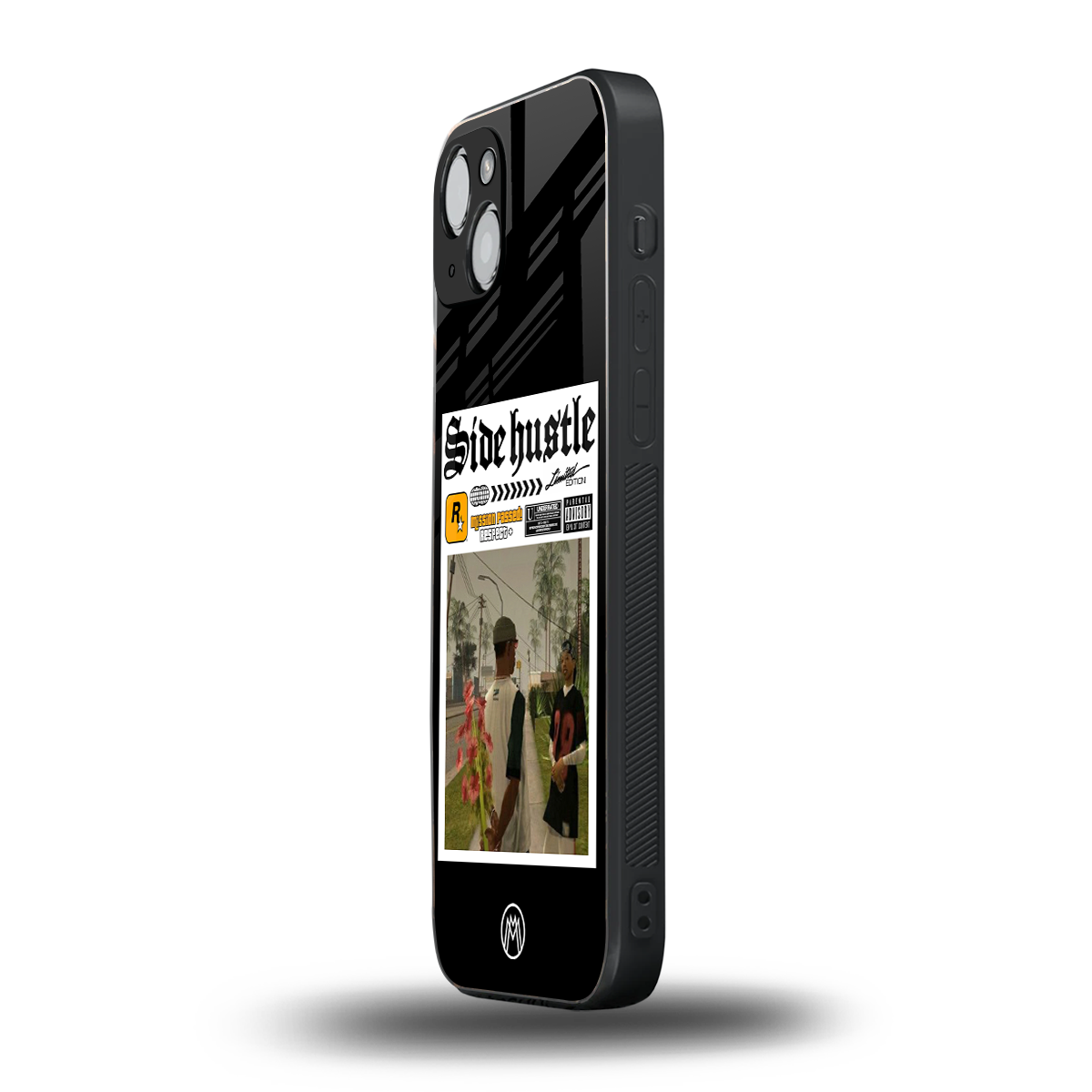 side hustle back phone cover | glass case for iphone 15 plus