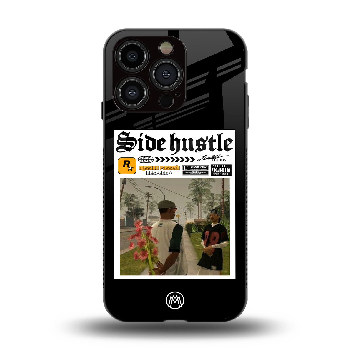 side hustle back phone cover | glass case for iphone 15 pro