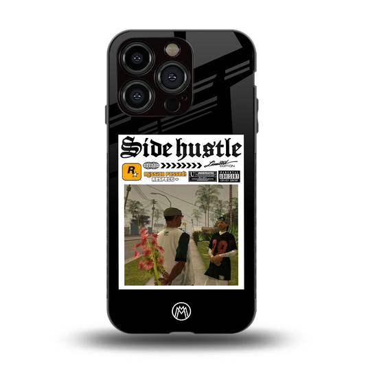 side hustle back phone cover | glass case for iphone 15 pro