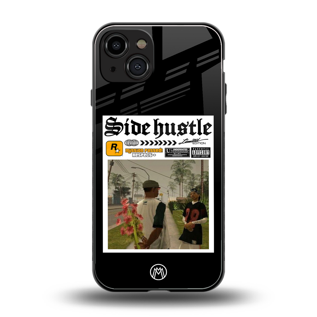 side hustle back phone cover | glass case for iphone 15